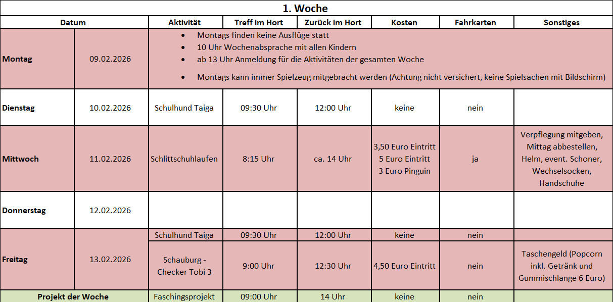 1. Winterferienwoche